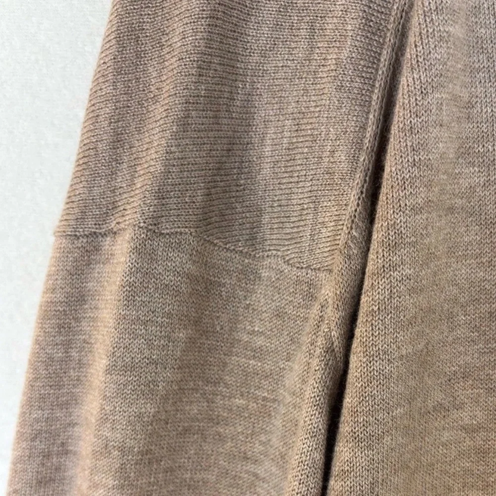 CASHMERE Wool Cardigan Sweater‎ Brown Beige Tan Neutral Long Open Front Small